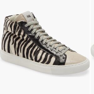 P448 Star Zebra High Top Women size 39 sneaker made in Italy